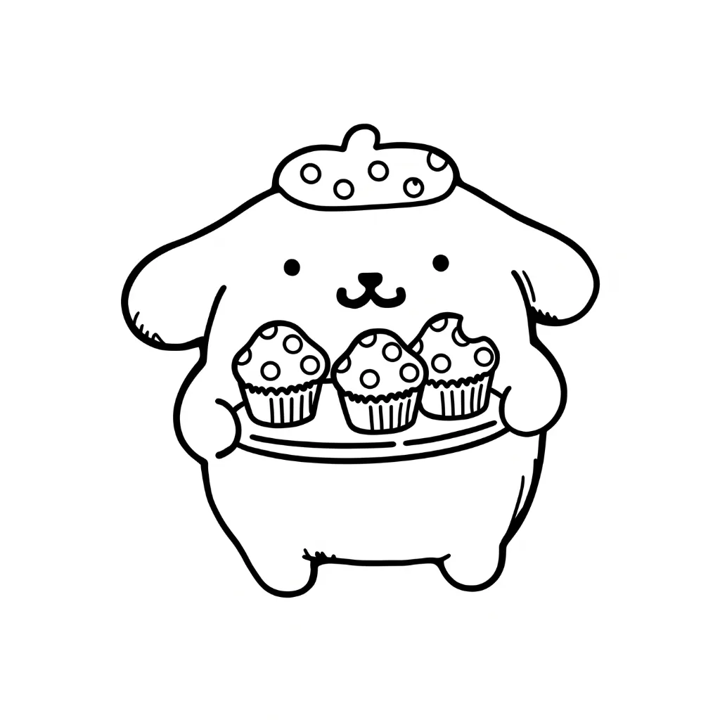 Pompompurin 16 para colorear para imprimir para niño de 4 años