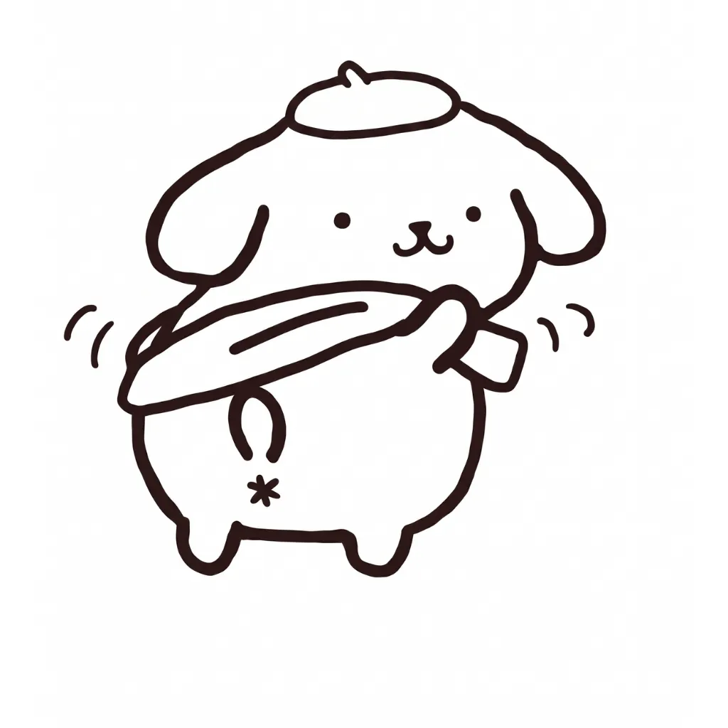 imprimir Pompompurin 19 para colorear para niño