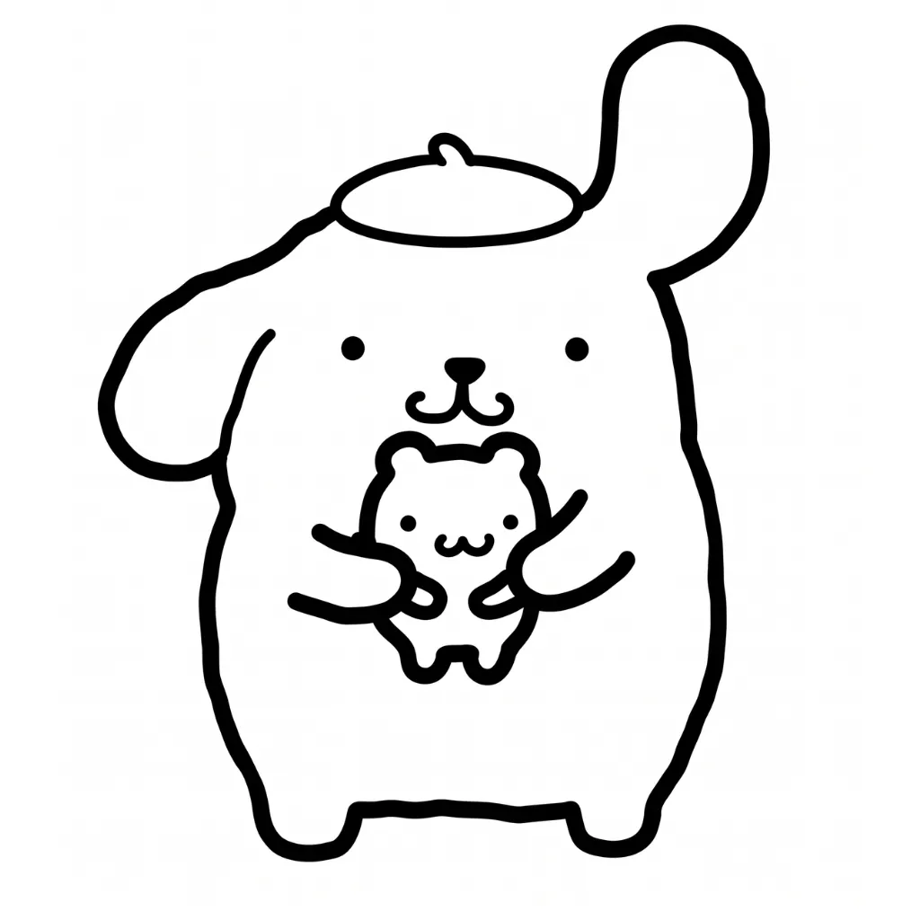Pompompurin 5 para colorear para imprimir pdf gratis
