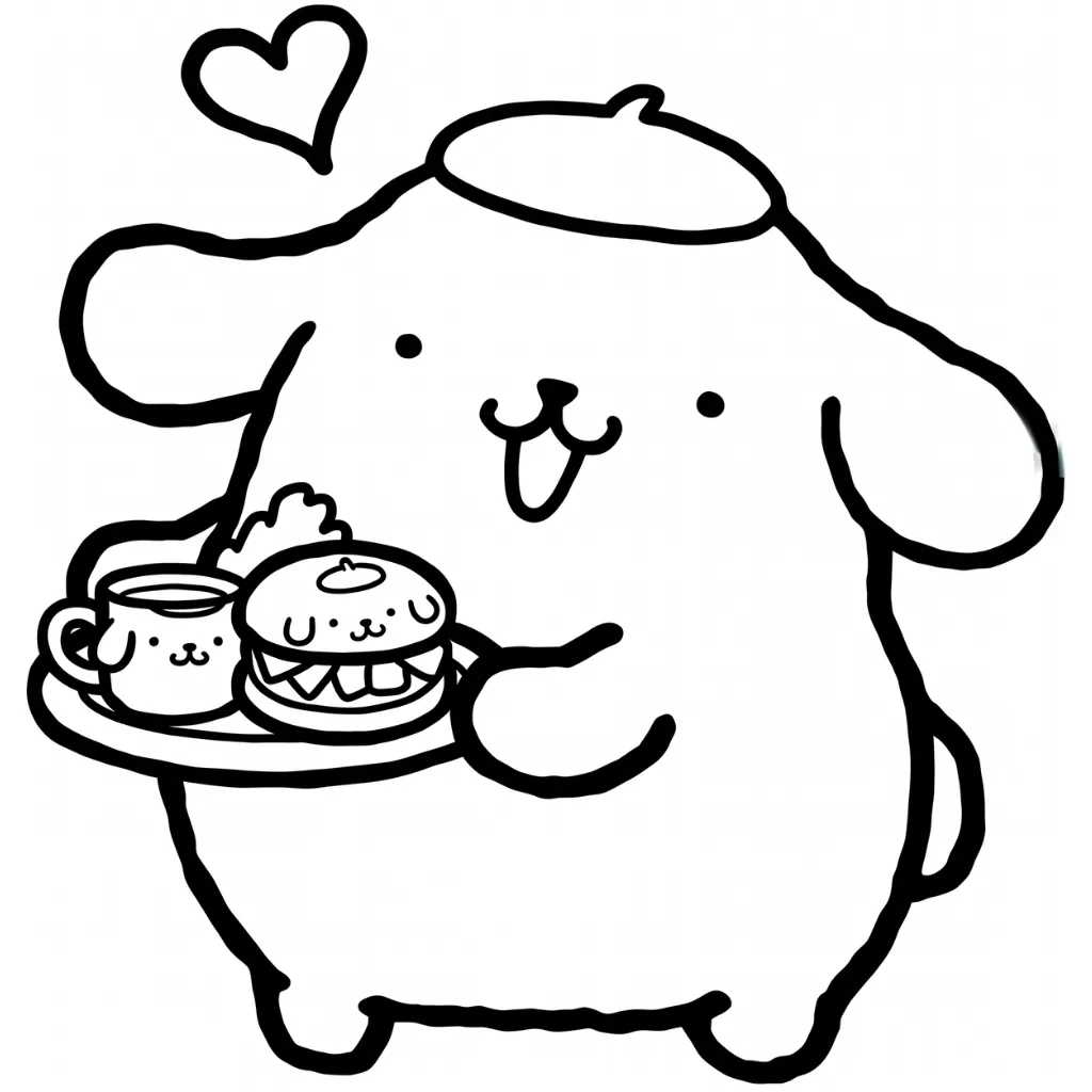 Pompompurin 9 para colorear de para niños