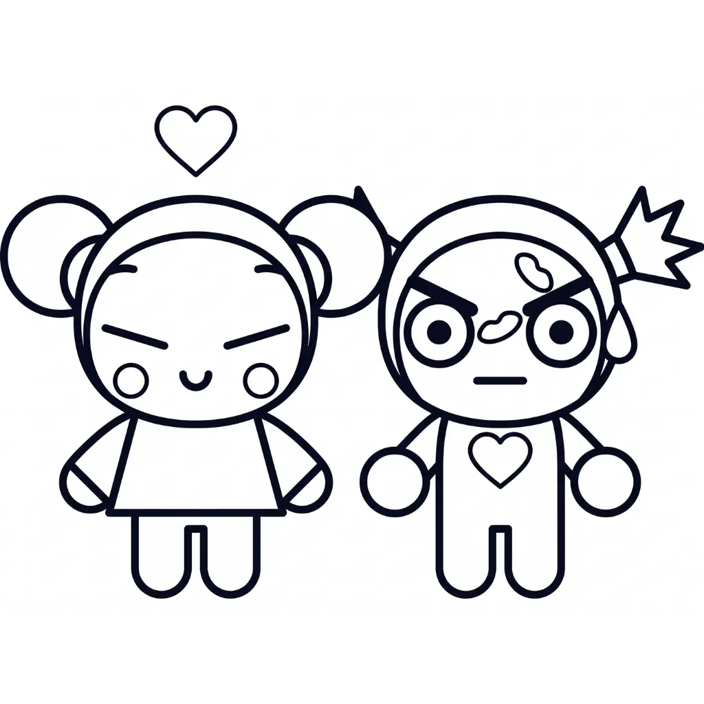Pucca 22 para colorear educativo para niño