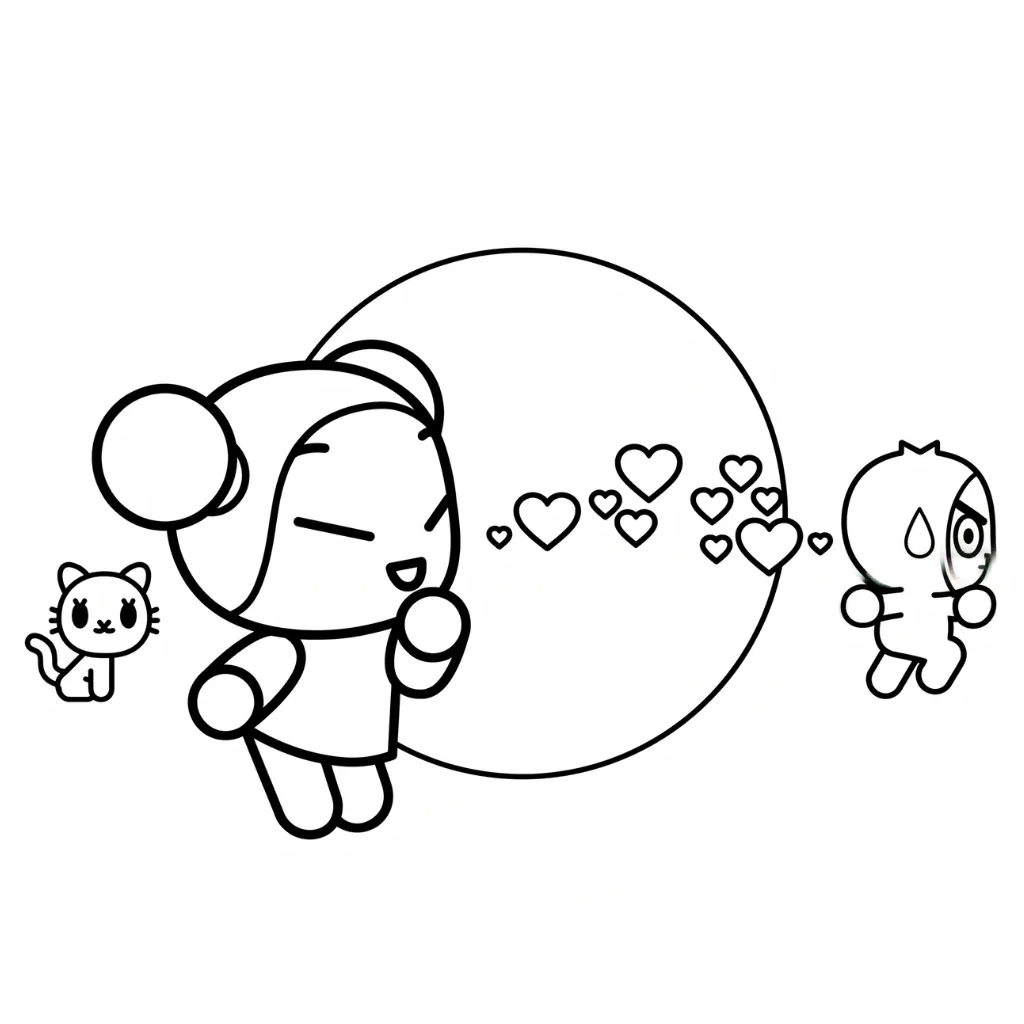 Pucca 27 para colorear para niño de 6 años