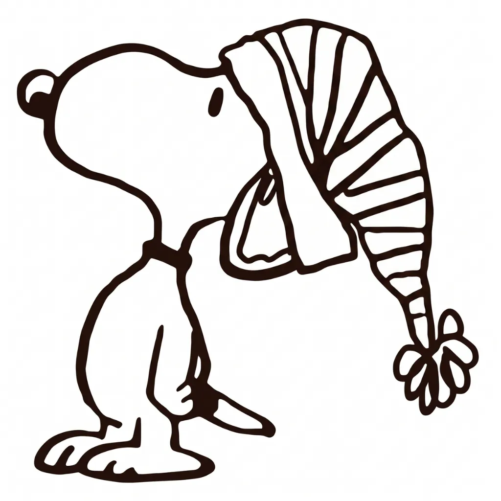 Snoopy 12 printable coloring pages for a 7-year-old boy
