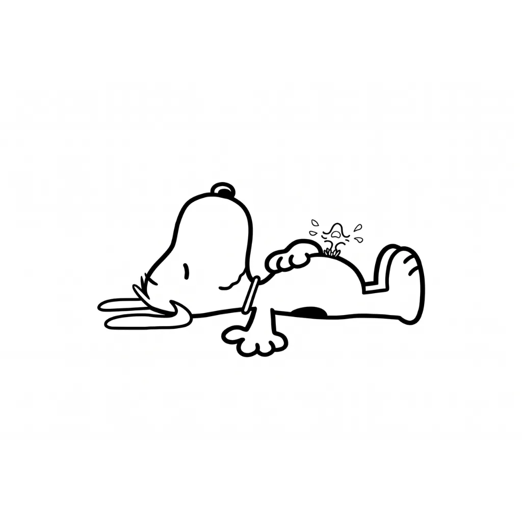 Snoopy 5 coloring pages for a 10-year-old boy
