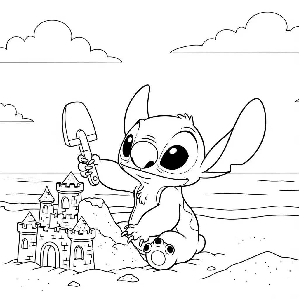 Stitch Para Colorear para dibujar e imprimir