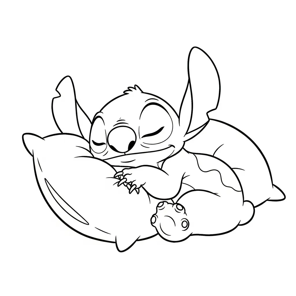 Stitch Para Colorear para colorear y recortar para imprimir gratis