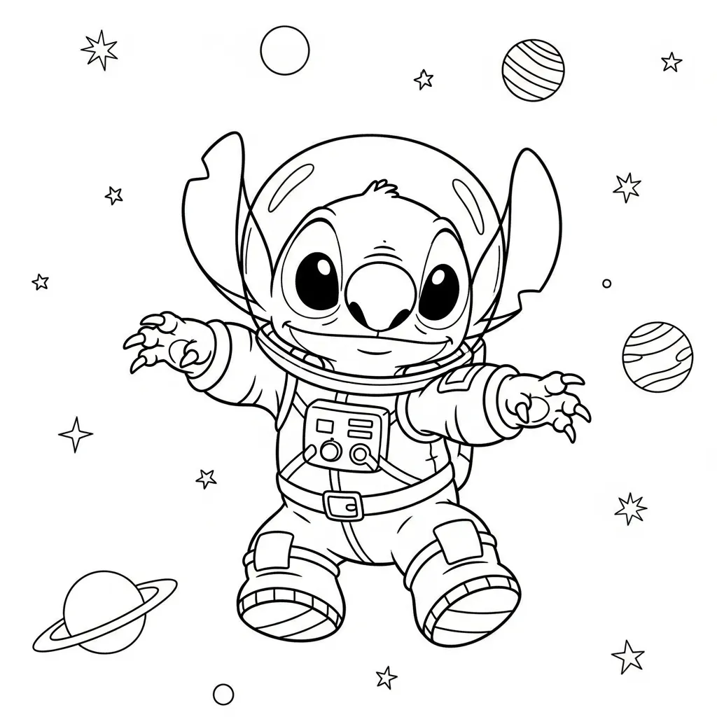 Stitch Para Colorear para dibujar e imprimir 1
