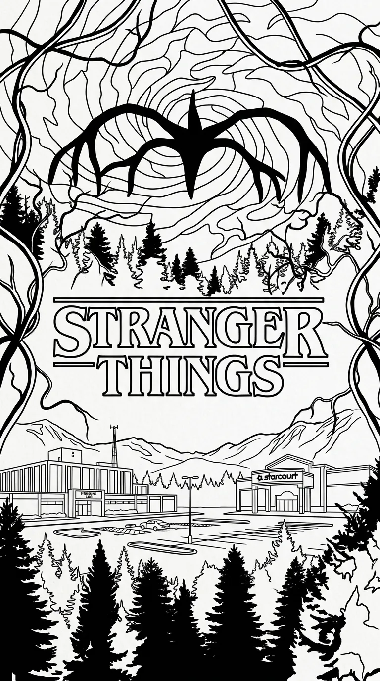 Stranger Things Para Colorear para colorear educativo para niño