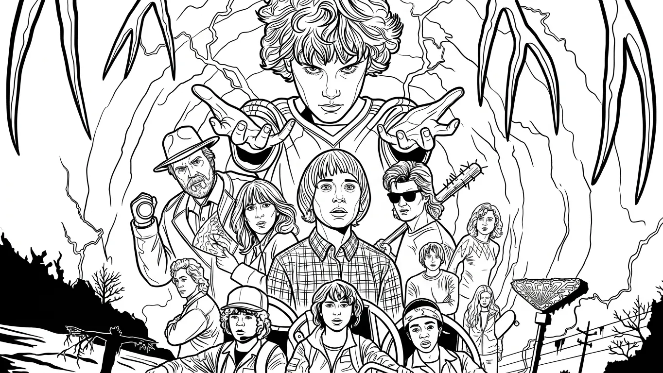 Stranger Things Para Colorear para colorear para niños para imprimir