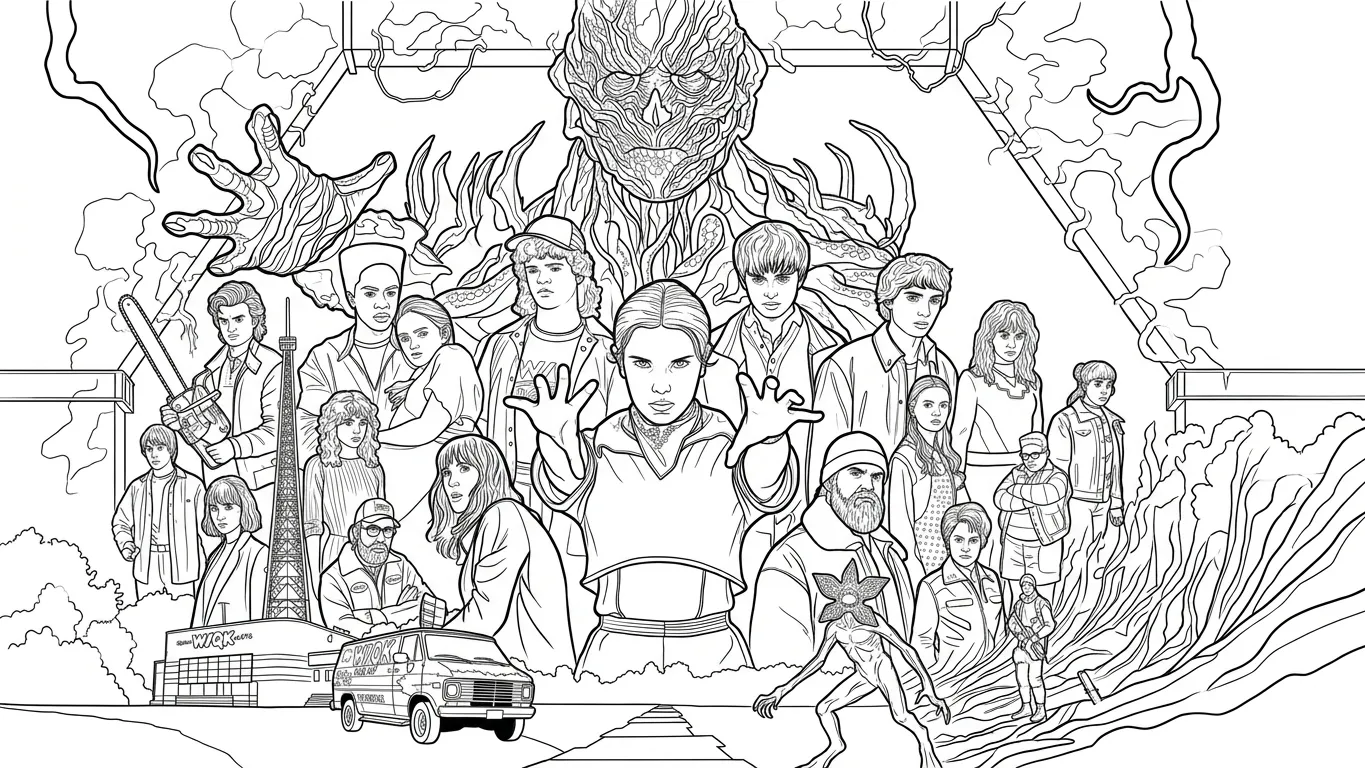 descargar Stranger Things Para Colorear para colorear gratis