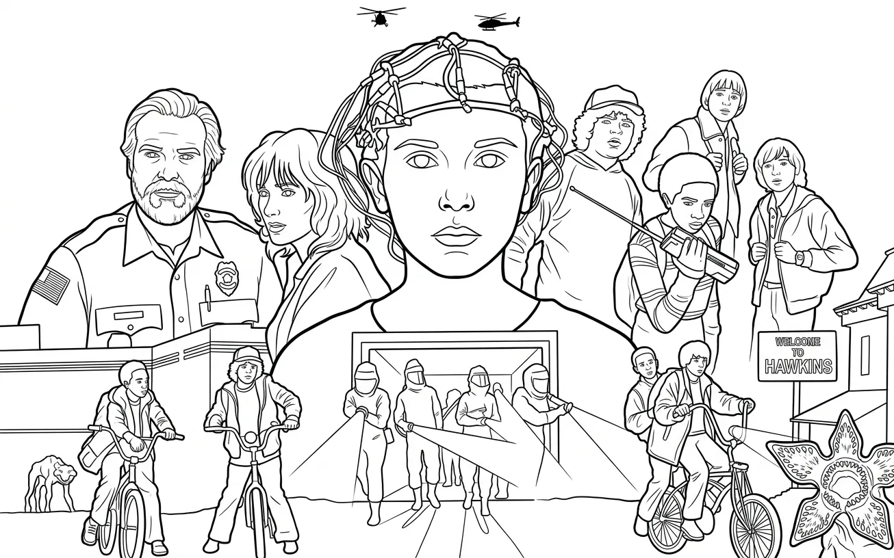 Stranger Things Para Colorear para colorear para imprimir kawaii