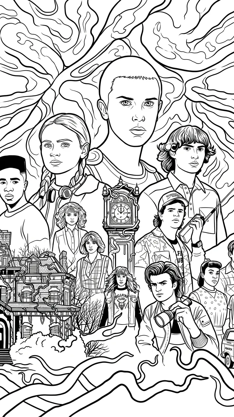 Stranger Things Para Colorear para colorear para imprimir para niño de 9 años