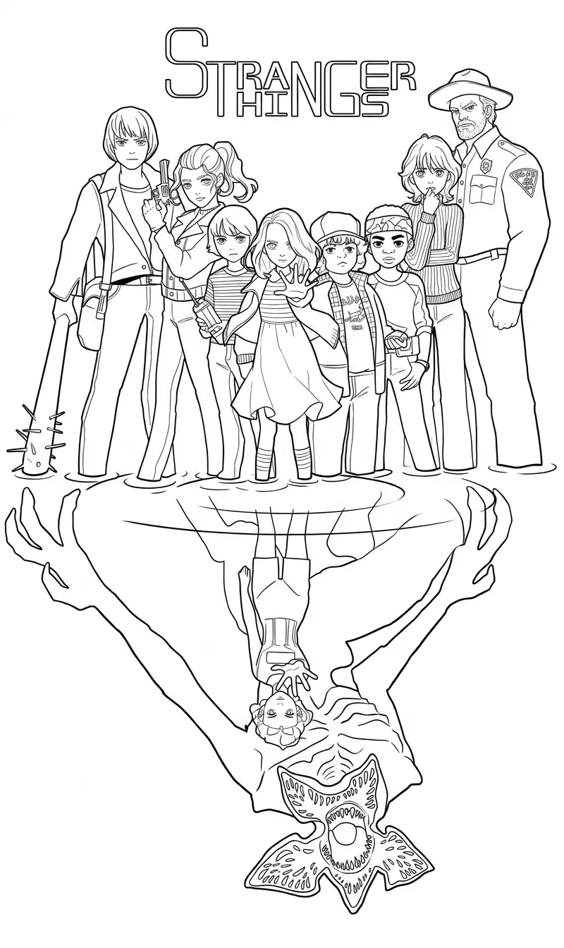 Stranger Things Para Colorear para colorear para imprimir para niño de 9 años 1