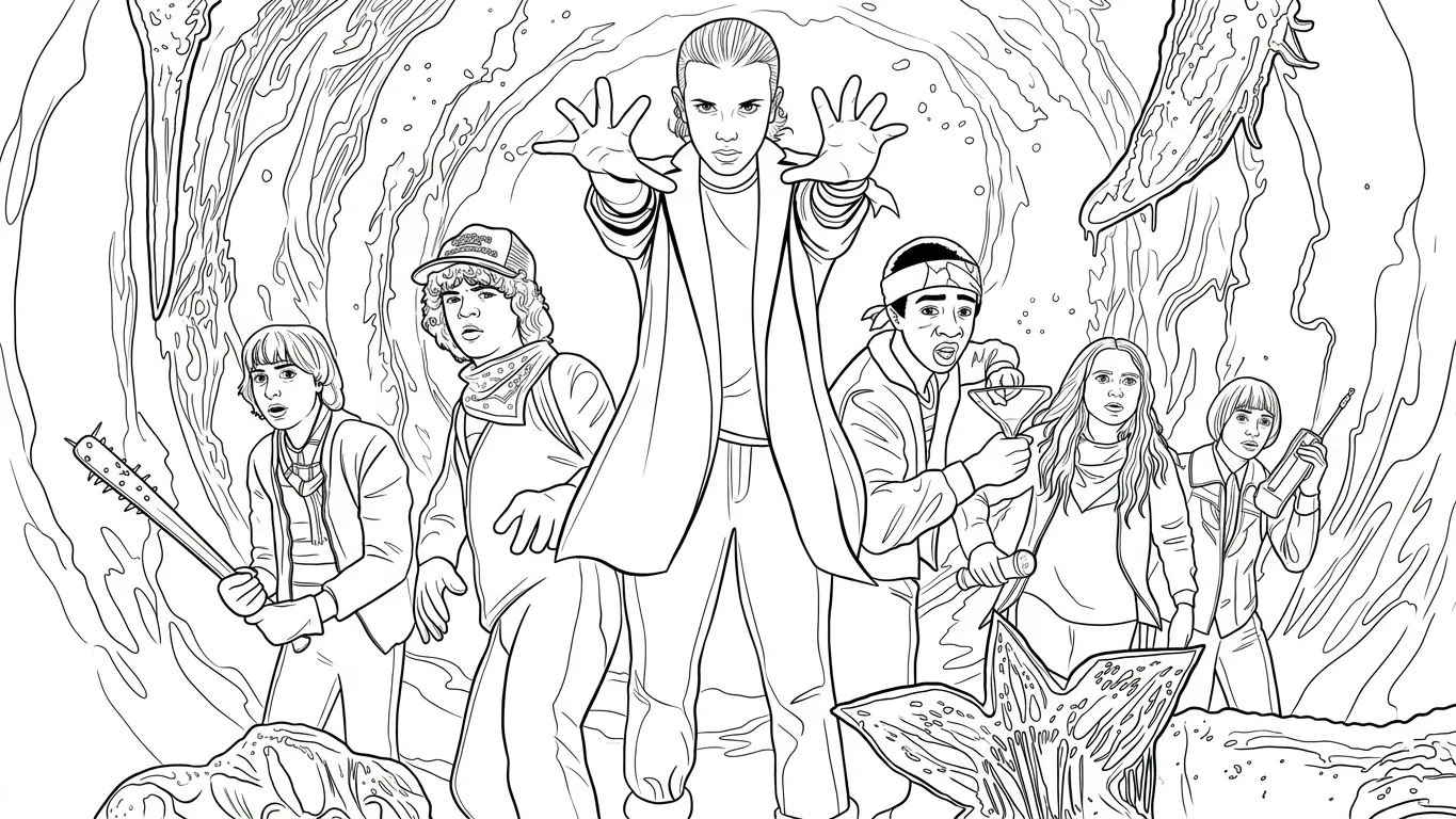 Stranger Things Para Colorear para colorear en línea gratis