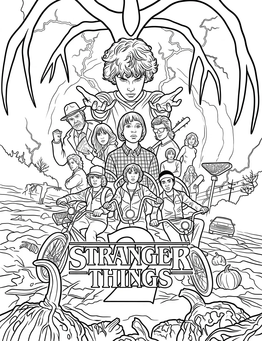 para imprimir Stranger Things Para Colorear para colorear gratis