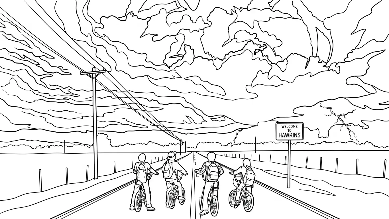 Stranger Things Para Colorear para colorear para niño de 3 años 1