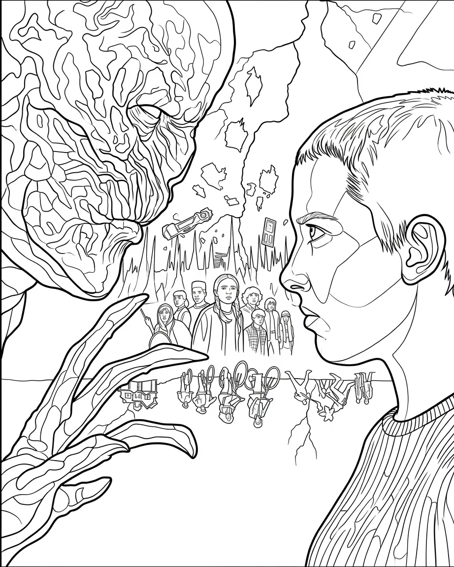 Stranger Things Para Colorear para colorear gratis para imprimir