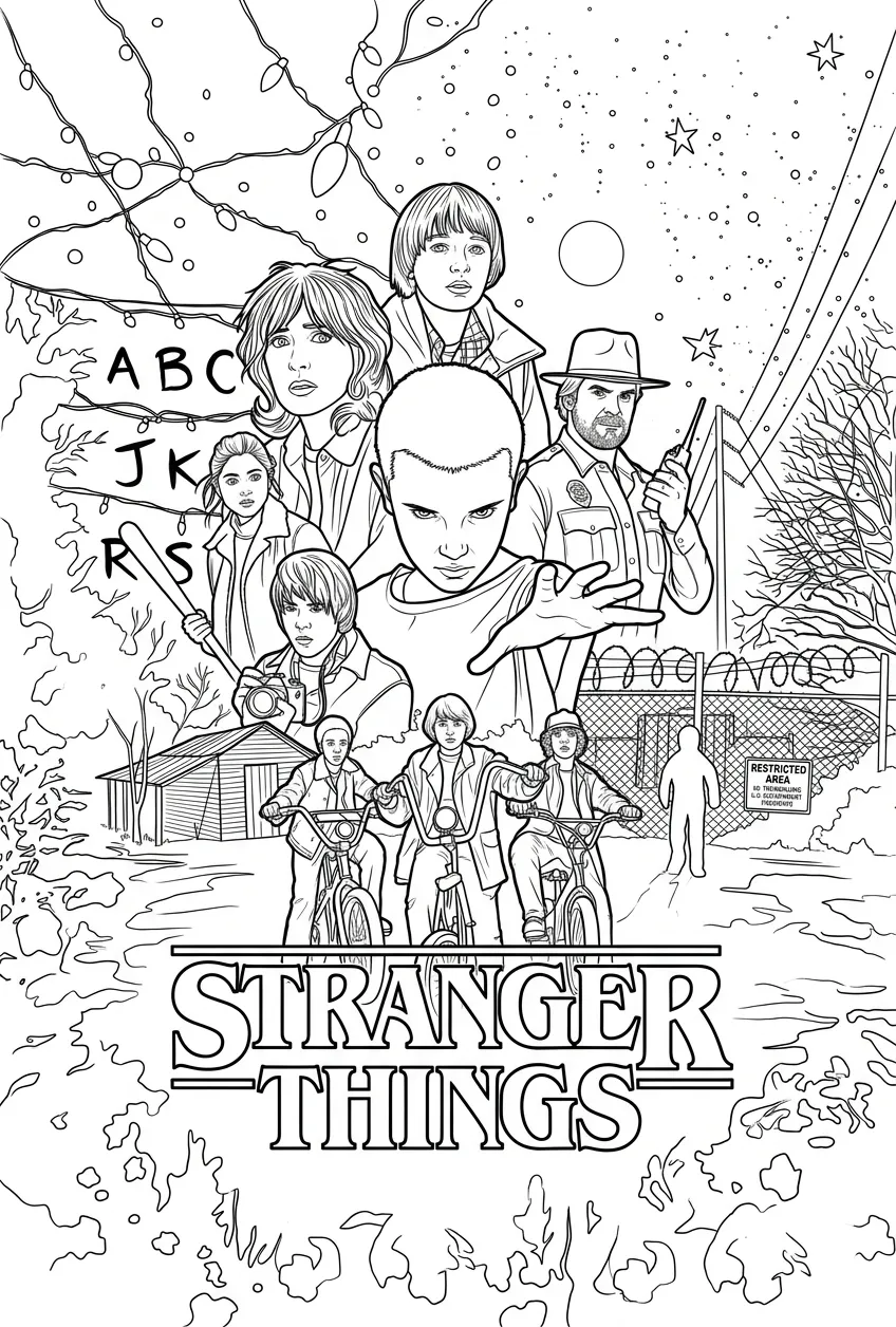 imprimir Stranger Things Para Colorear para colorear gratis