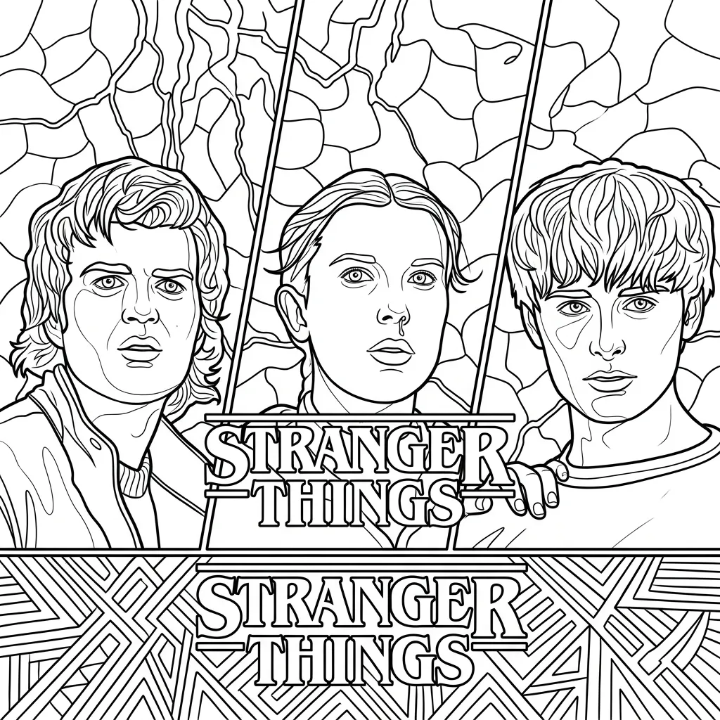 Stranger Things Para Colorear para colorear gratis en línea 1