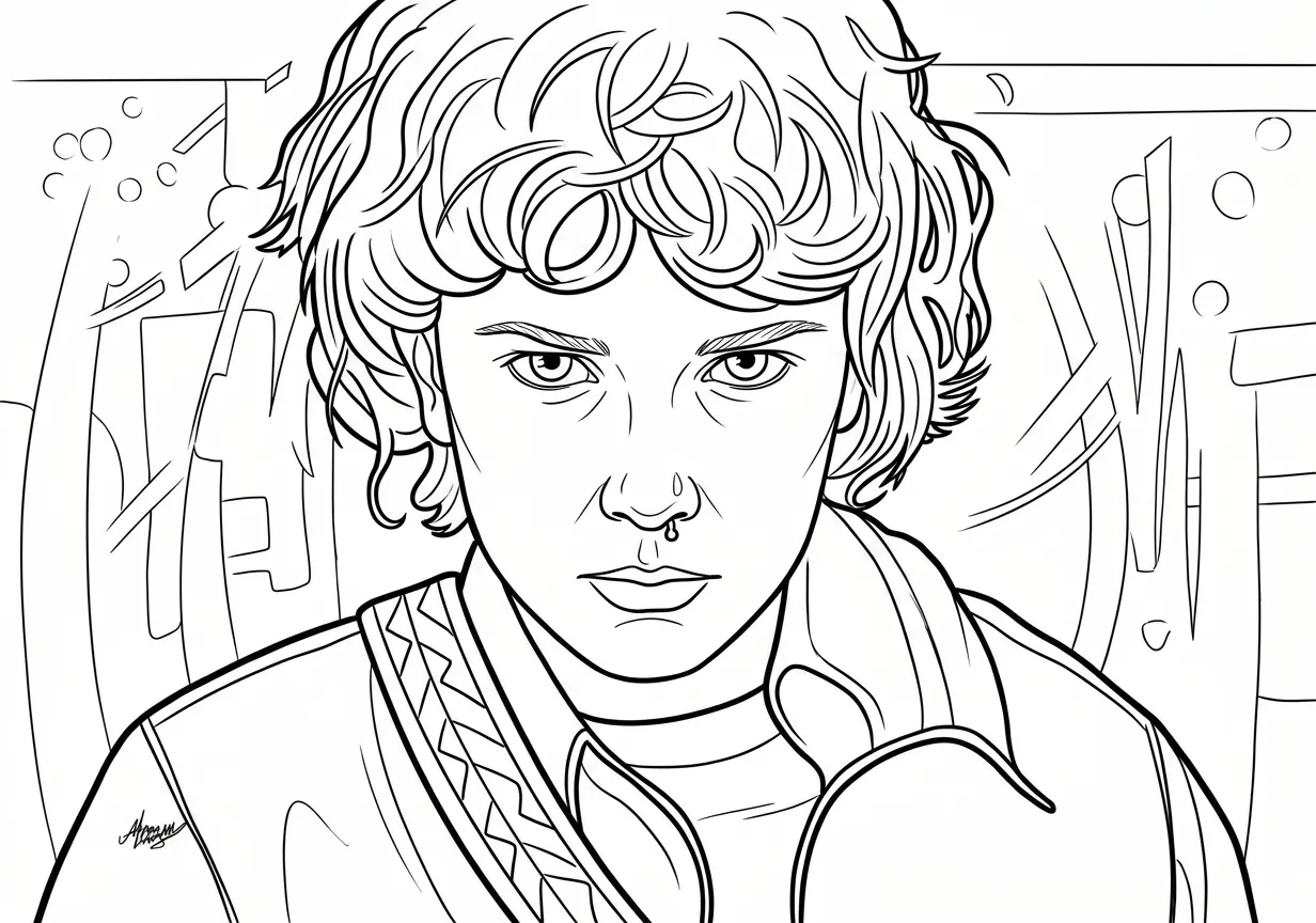Stranger Things Para Colorear para colorear gratis para imprimir 1