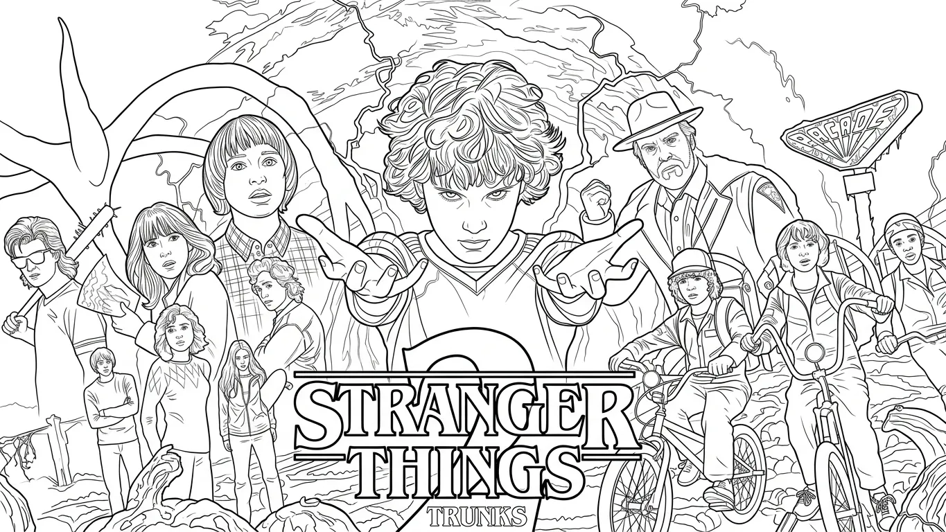 Stranger Things Para Colorear para colorear y dibujo para imprimir
