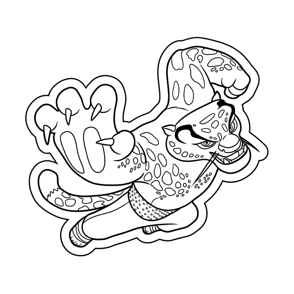 Tai Lung 1 para colorear para niños para imprimir gratis
