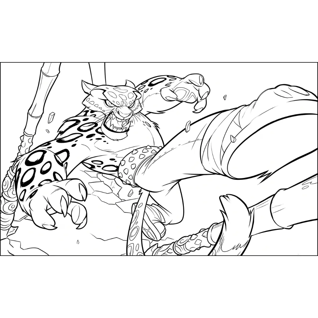 Tai Lung 18 para colorear para imprimir para niño de 4 años