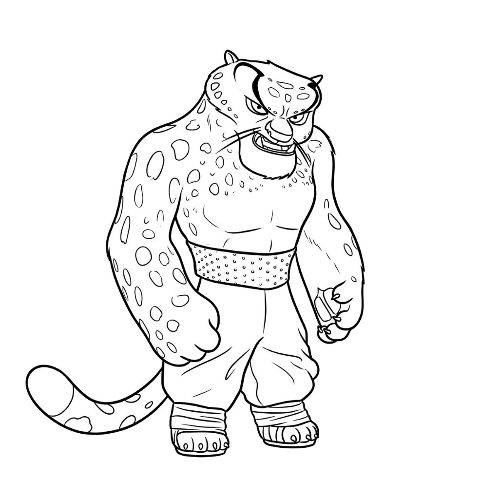 Tai Lung 8 para colorear gratis para niños