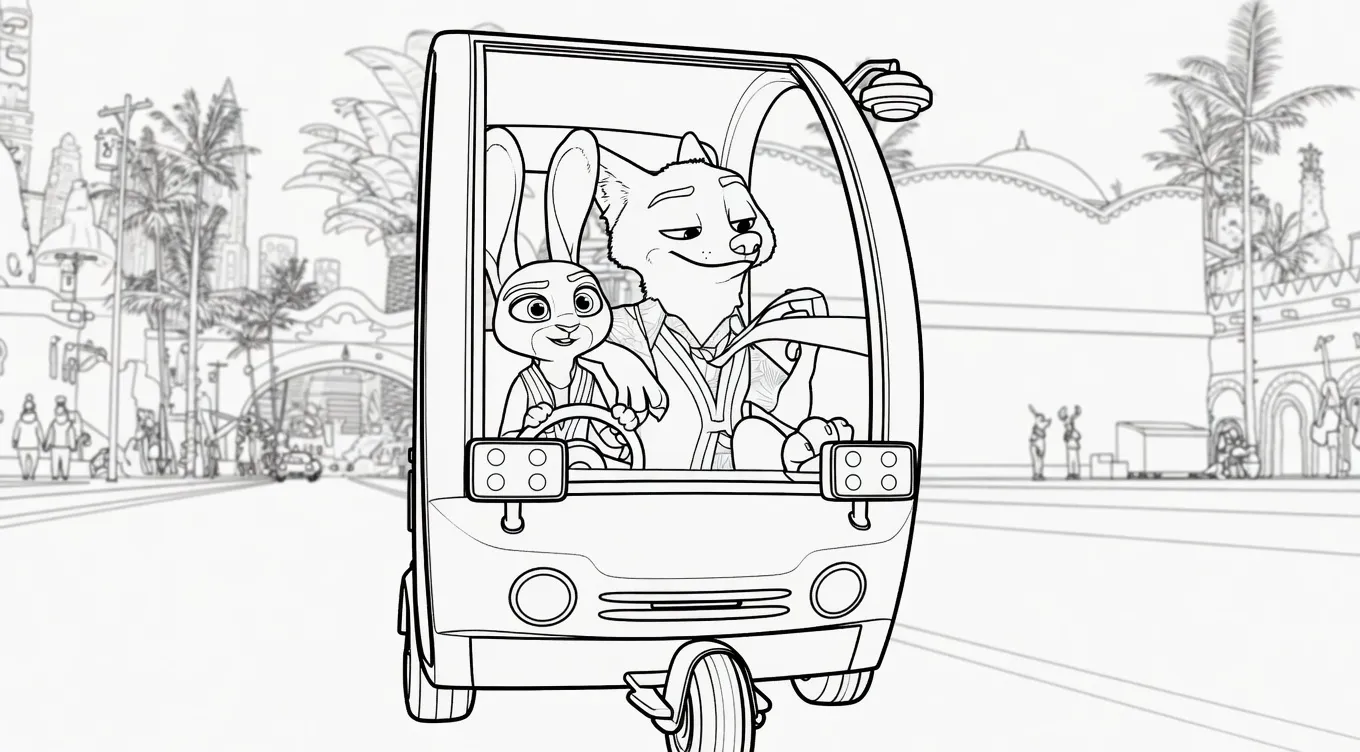 Zootopia 2 Para Colorear para colorear para niño para imprimir gratis