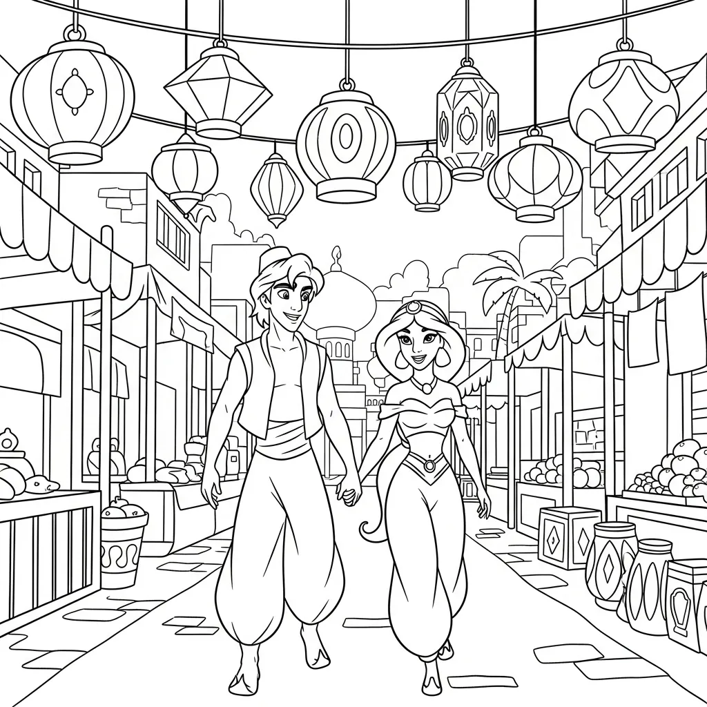 Aladdin 2 free printable coloring pages