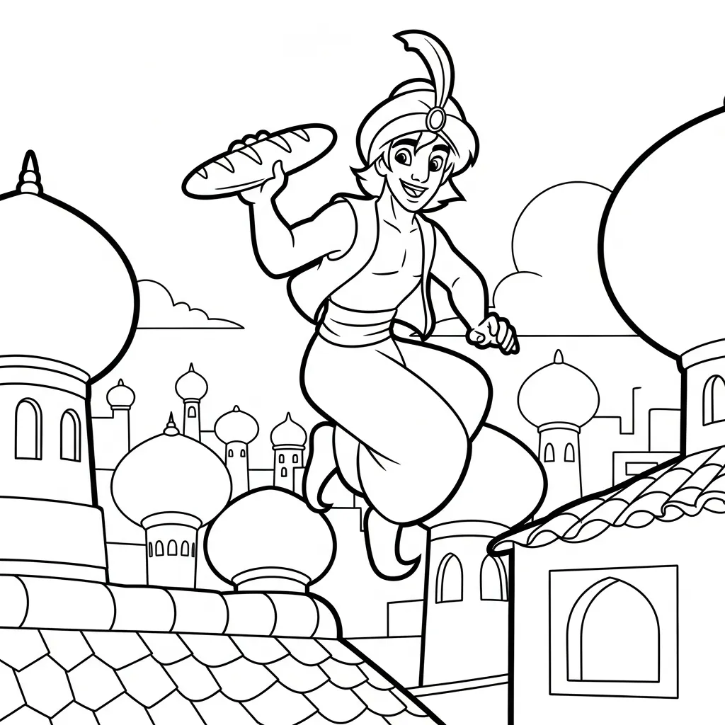Aladdin 20 coloring pages for kids