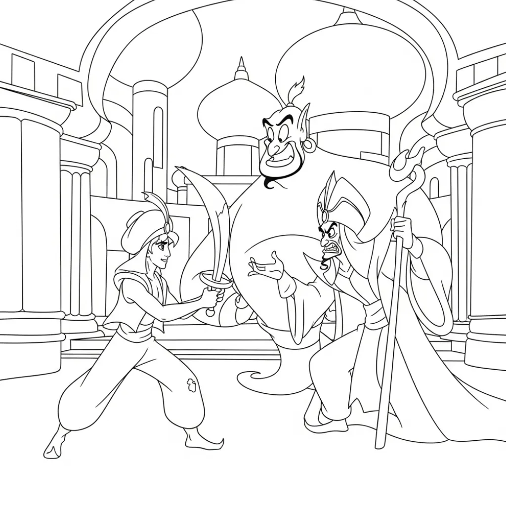 Aladdin 21 free online coloring pages
