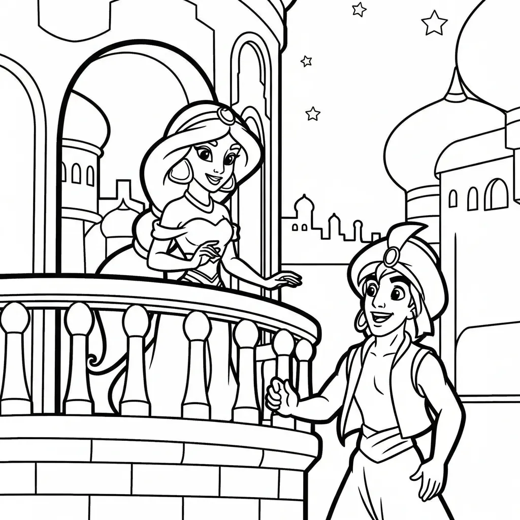 picture of Aladdin 23 coloring pages for boys