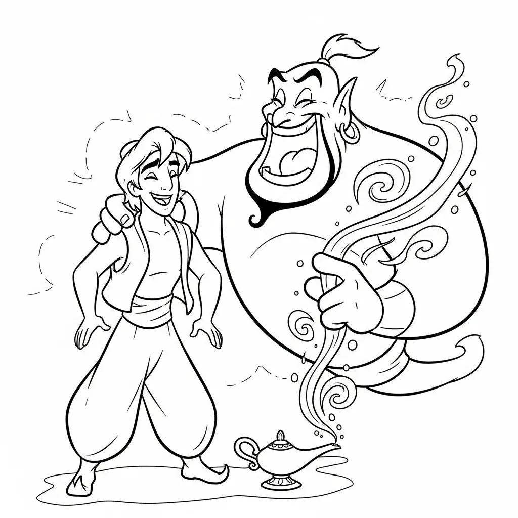 Aladdin 30 free printable coloring pages