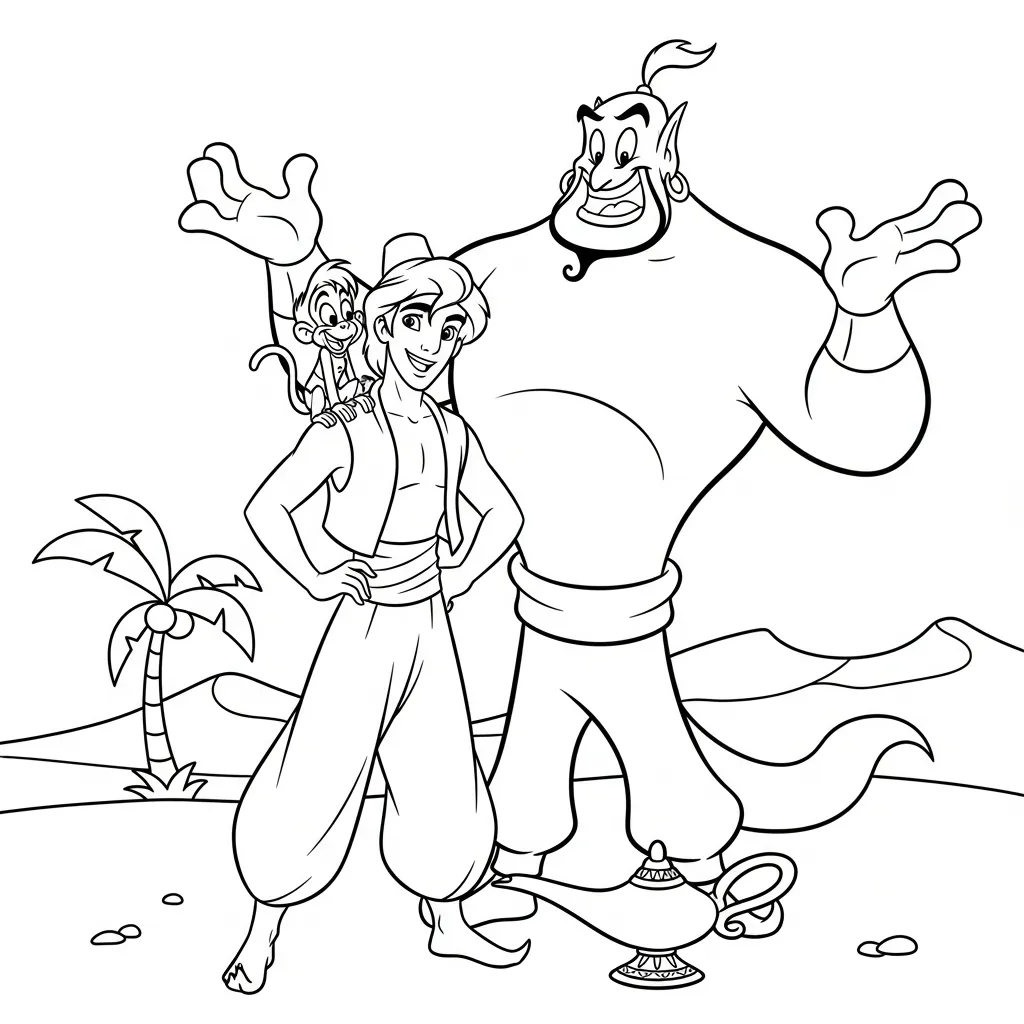 Aladdin 4 free printable coloring pages