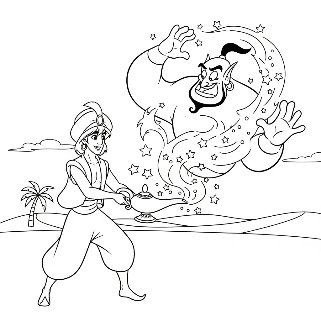 Aladdin 7 for coloring and learning