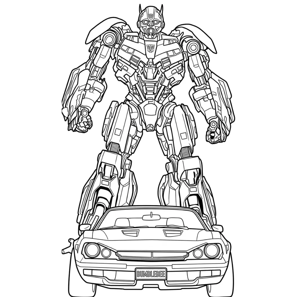 Bumblebee 3 para colorear para niño para imprimir gratis