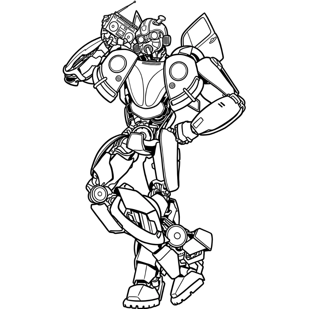 Bumblebee 5 para colorear para imprimir para niño de 8 años