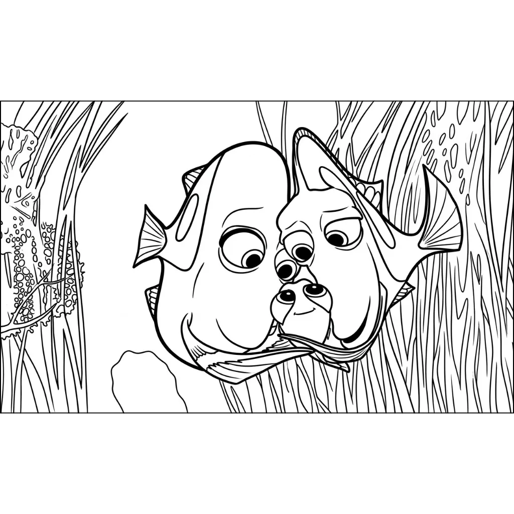 Buscando A Nemo 12 para colorear para niños para imprimir gratis