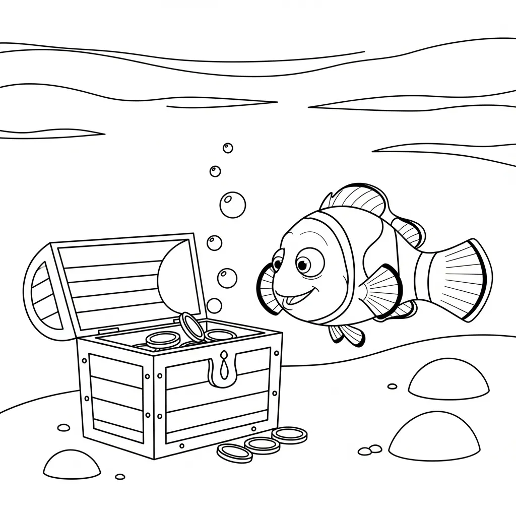 imagen de Buscando A Nemo 19 para colorear para niño