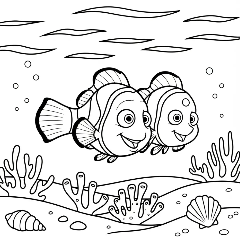 Buscando A Nemo 20 para colorear para niños para imprimir gratis