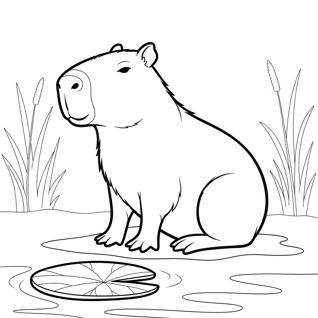 Capibara Para Colorear para colorear para imprimir pdf