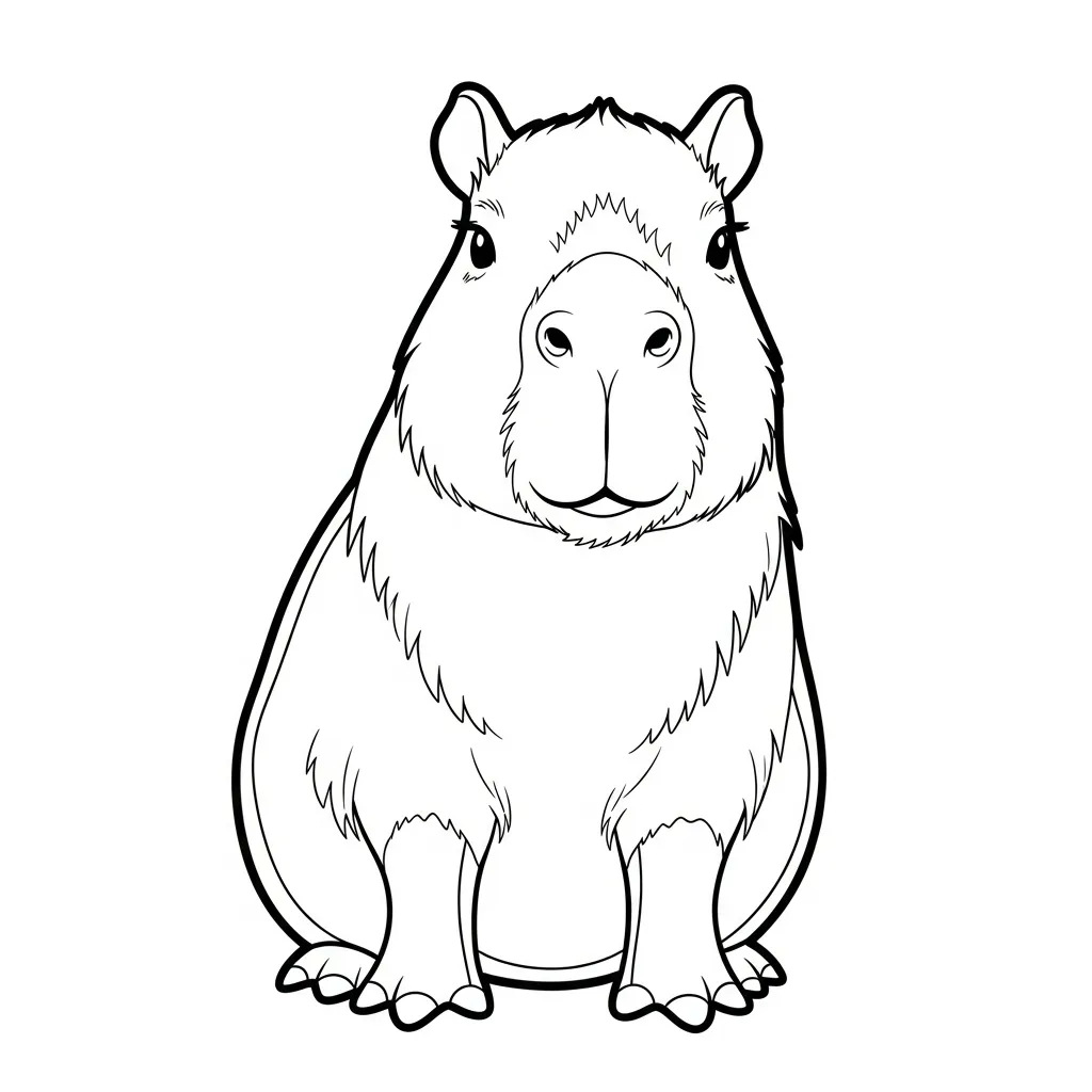 Capibara Para Colorear para colorear para niño de 2 años