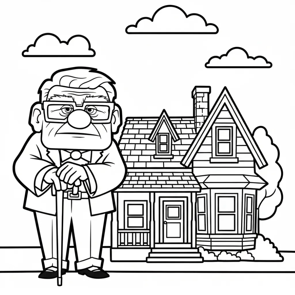 Carl Fredricksen 10 para colorear para niño de para imprimir