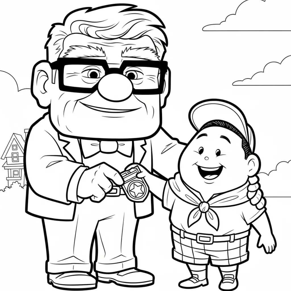 Carl Fredricksen 11 para colorear para bebé para imprimir