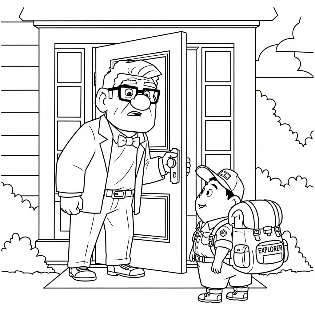 Carl Fredricksen 14 para colorear para niño para imprimir