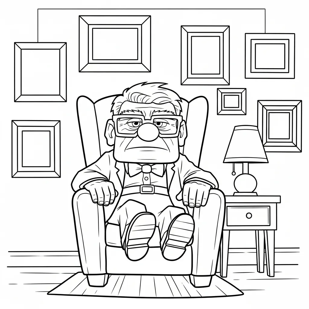 Carl Fredricksen 16 para colorear para imprimir para niño de 4 años