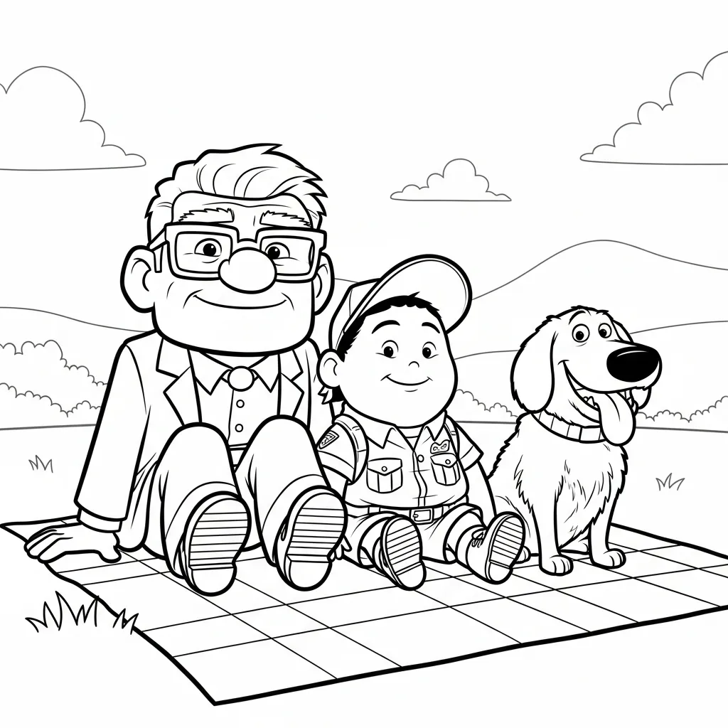 Carl Fredricksen 17 para colorear para niño de 8 años
