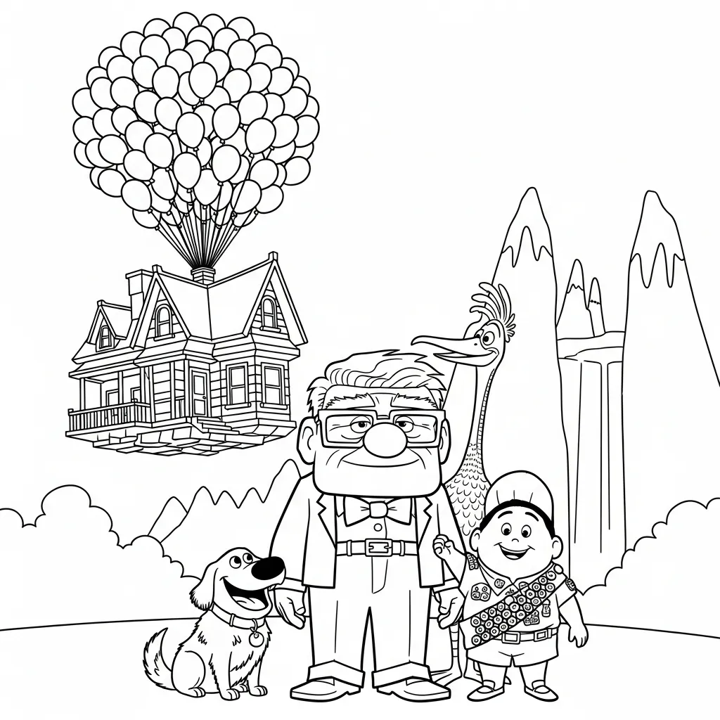 Carl Fredricksen 18 para colorear gratis para imprimir