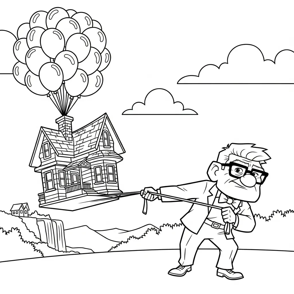 Carl Fredricksen 19 para colorear para imprimir para niños